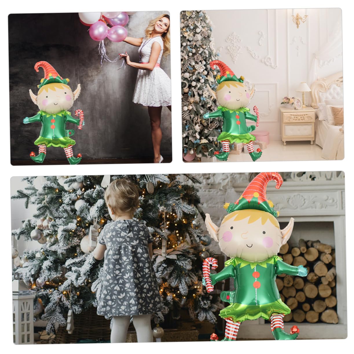 ULTECHNOVO 50pezzi Decorazioni Natalizie Palloncini Sagomati Palloncini in Lamina di Alluminio Articoli per Feste di Natale per Casa Giardino e Centro Commerciale Creano un Atmosfera Festosa