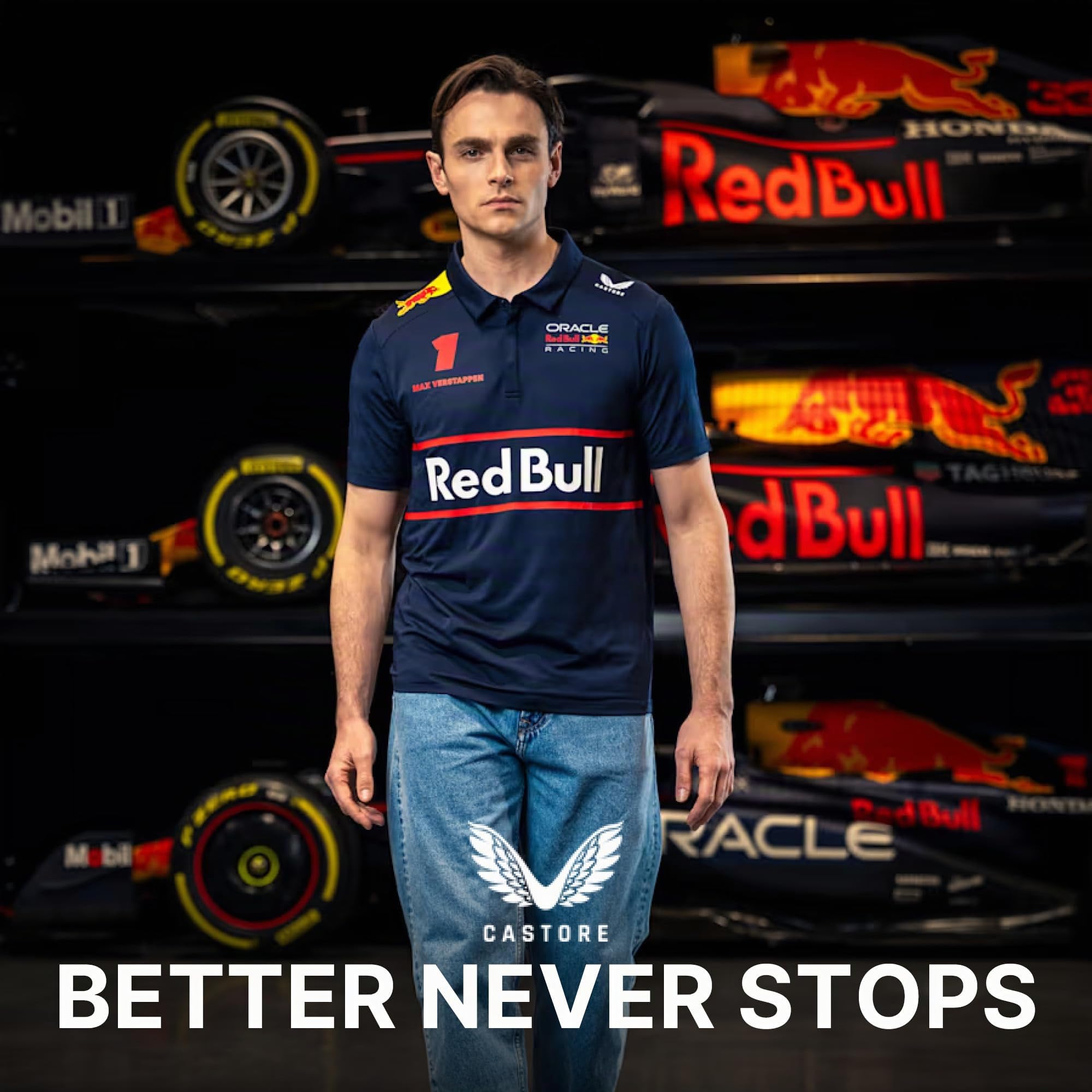 Castore Herren Red Bull Racing F1 Team Driver Polo Polohemd (1er Pack)