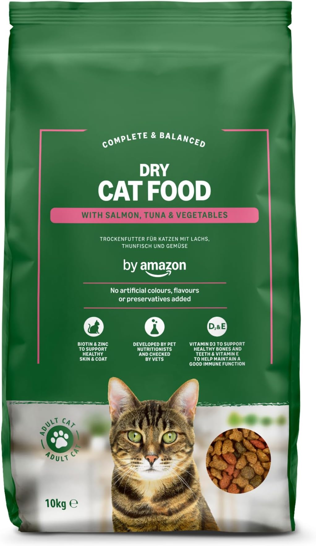 – Complete Dry Cat Food with Salmon, Tuna and Vegetables, 1 pack of 10kg