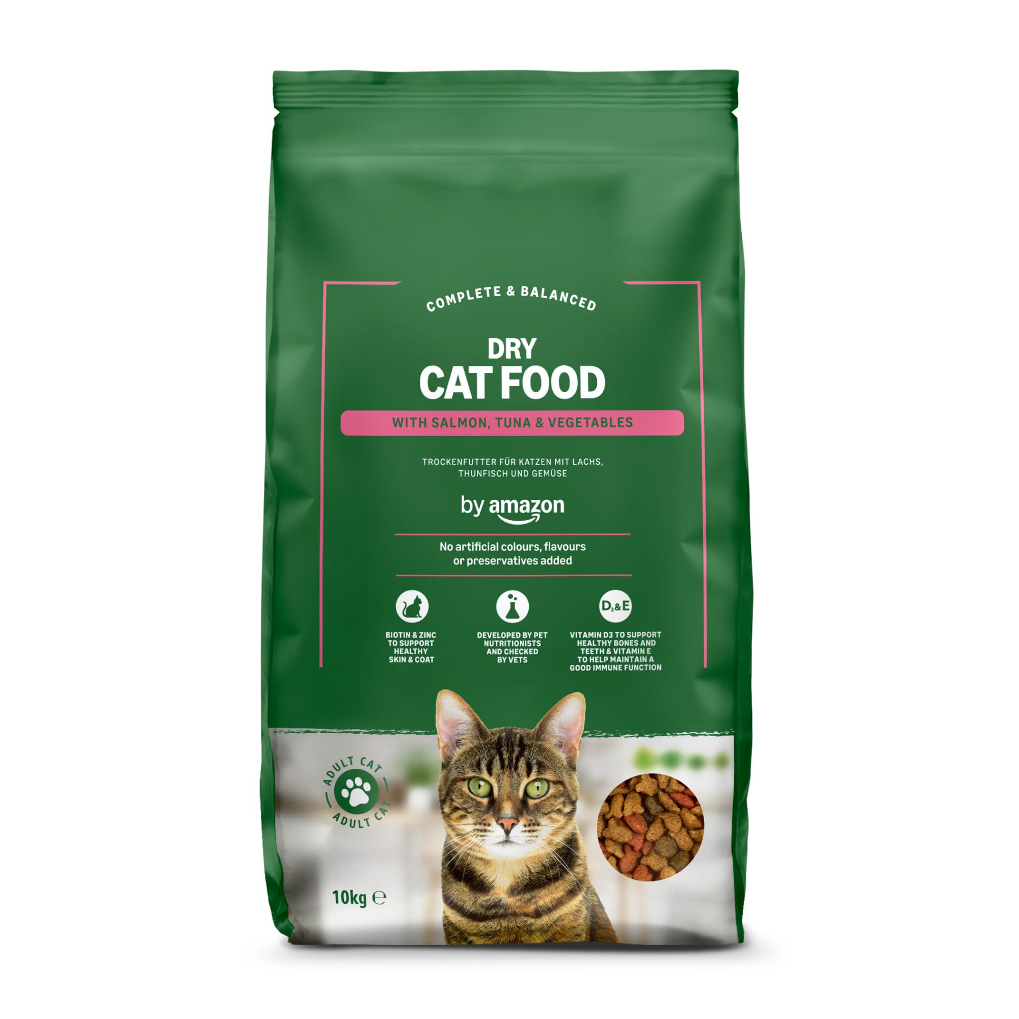 Complete Dry Cat Food with Salmon, Tuna and Vegetables, 1 pack of 10kg