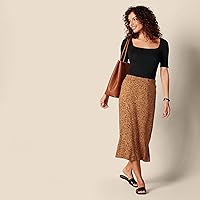 Vista 5 de Tienda Essentials - Camiseta de manga corta y cuello cuadrado para mujer