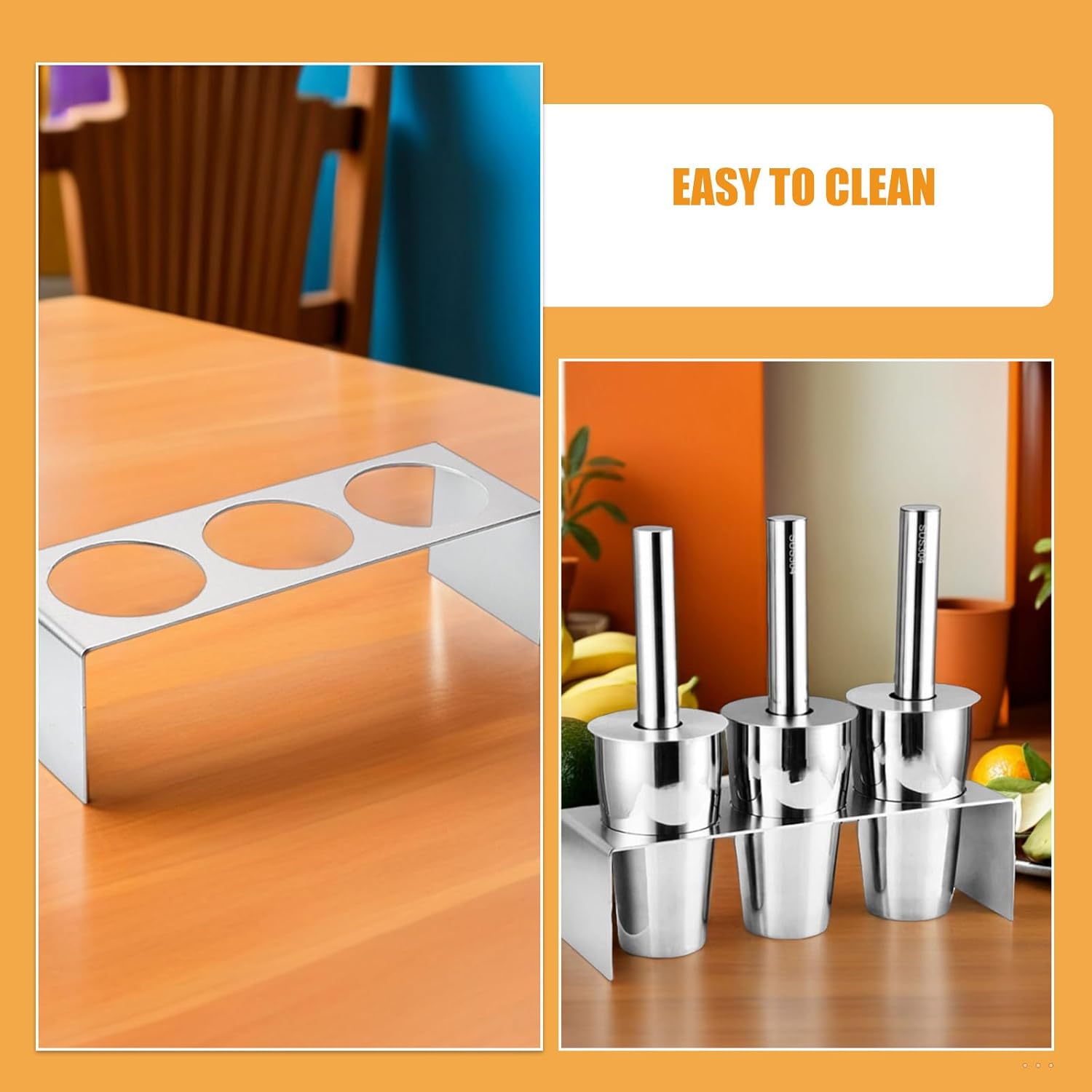 Stainless Steel Shaker Bottle Stand - Fixed Cocktail Shaker Stabilizer Base Secure Retention Rack Non-Slip for Lemon Shaking Cup Counter Holes