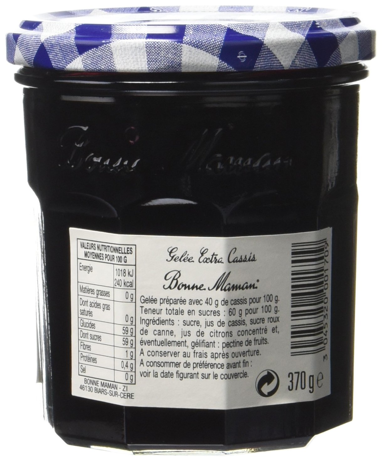 Bonne-Maman Gelée de Cassis 370 g - Lot de 3