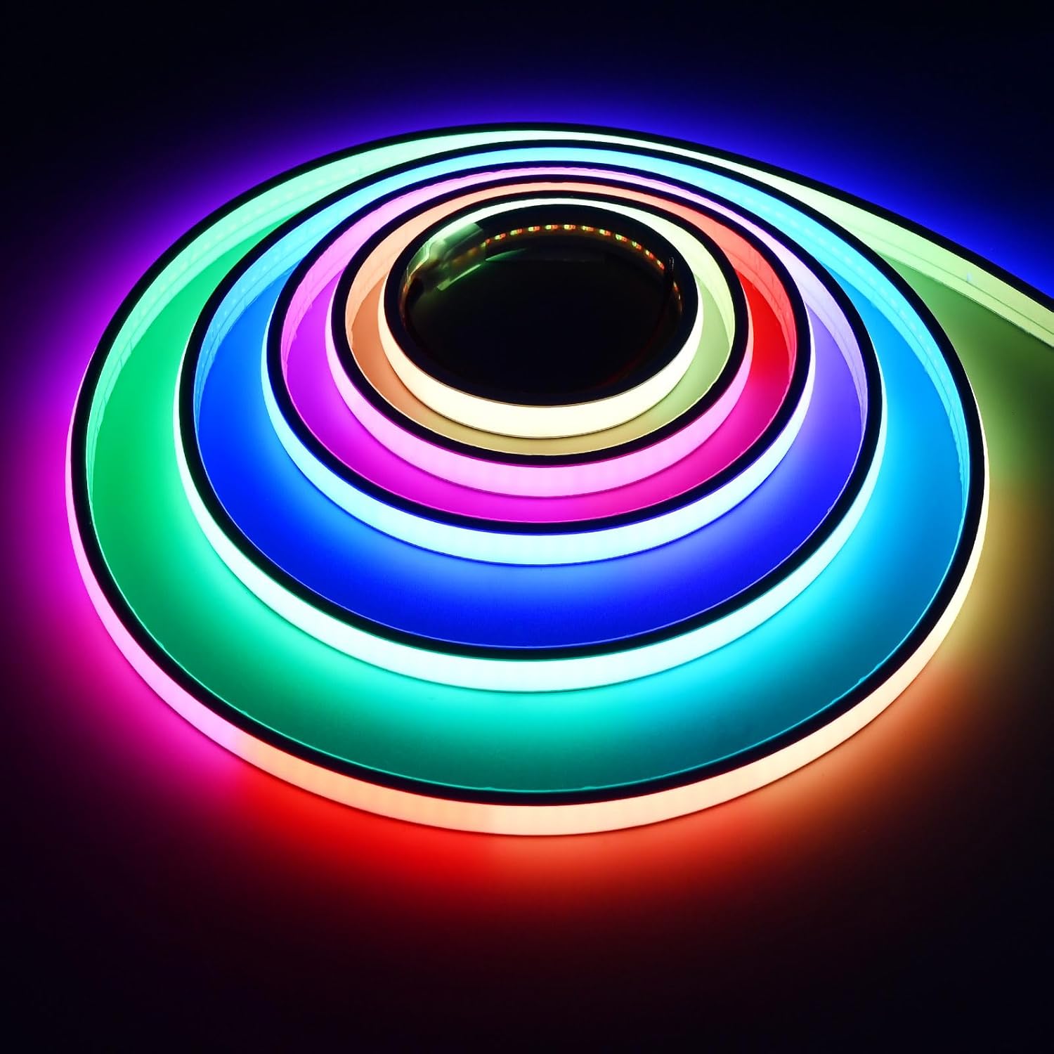 GOMING 24V 32.8ft/10M WS2811 Neon RGB COB LED Strip Light Addressable IP67 Waterproof 576 LEDs/M 16W/M Uniform Glow Self-Adhesive LED Tape for DIY Home Decor(Power Supply and Controller not Included)