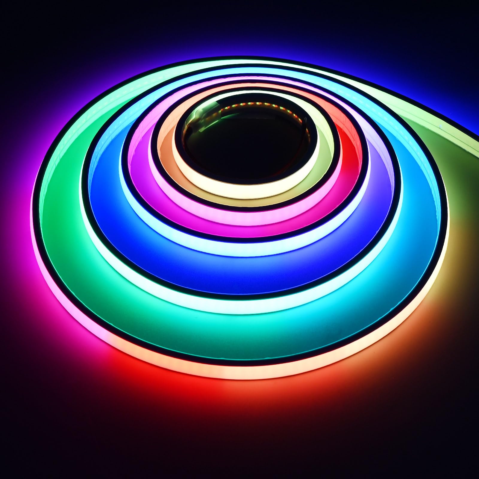 GOMING 24V 10M WS2811 RGB Neon COB Striscia LED IP67 Impermeabile Indirizzabile 576LEDs/M 16W/M Luminosità Uniforme Nastri LED Autoadesiva per Arredamento Casa(Controller e Alimentatore non Inclusi)