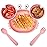 ROCCED Suction Plates for Baby, Silicone Plates with Suction Divided, Baby Spoon Fork Set for Toddler Baby Dishes Kids Utensils-Crab Pink