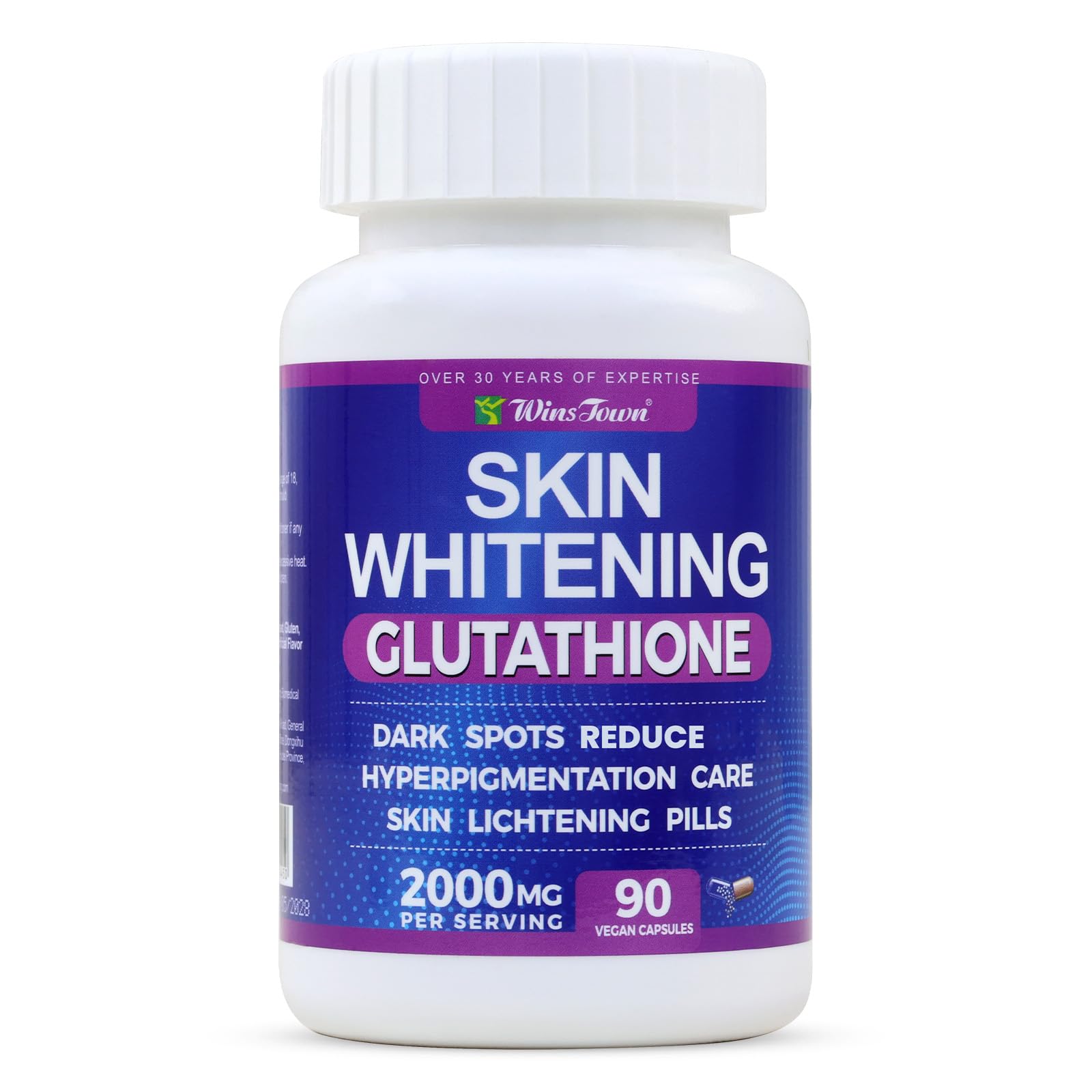Whitening Glutathione 2000mg, Skin Lightening Pills, 90 Capsules