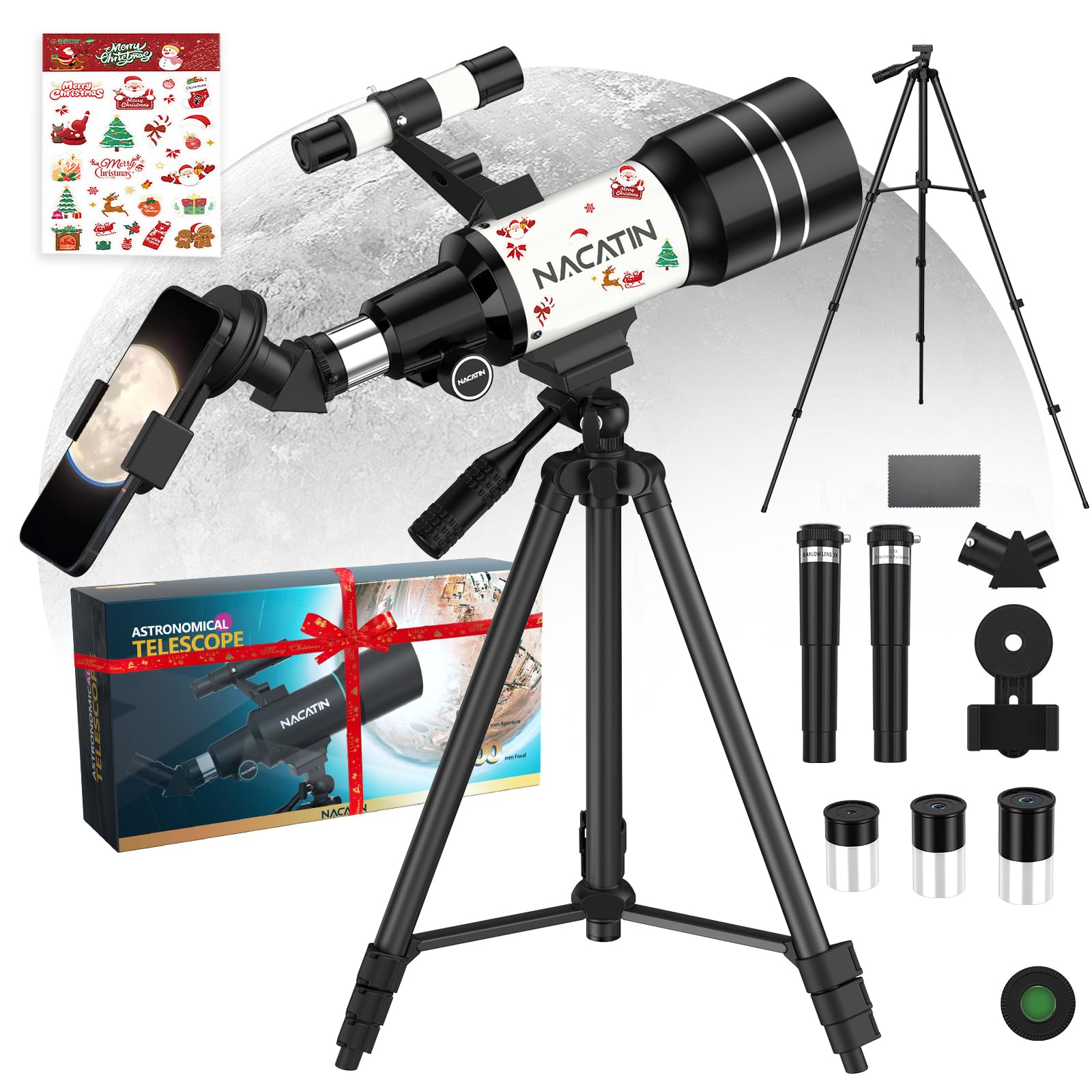 NACATIN Telescope for Kids & Adults, 70mm Aperture 300mm Refractor
