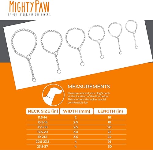 Miniatura 2 de Mighty Paw Collar deslizante  Acero inoxidable  Resistente al desgaste  Resistente a la intemperie  Cadena de entrenamiento de perros  Gargantilla