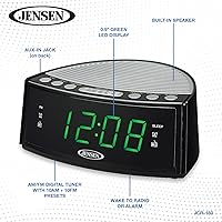 Vista 5 de Jensen JCR-160 JCR-160 AM/FM Digital Dual-Alarm Reloj Radio