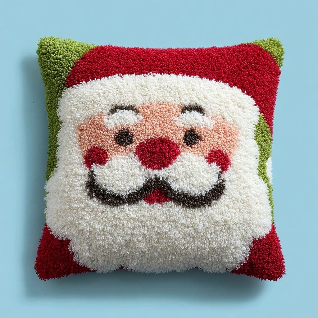 Henypt Latch Hook Cushion Kits Santa Claus