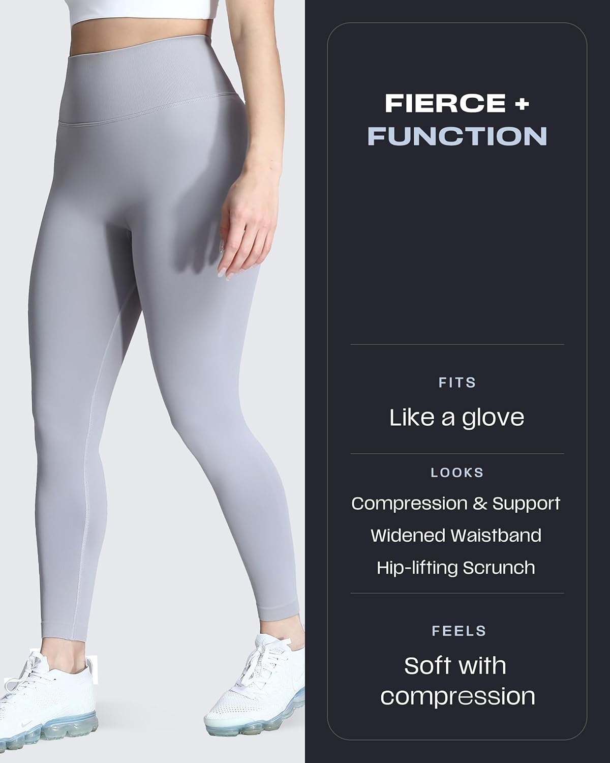 Aoxjox Women's Scrunch Butt Lifting Seamless Leggings Booty High Waisted Workout Yoga Pants 23" - Image 3