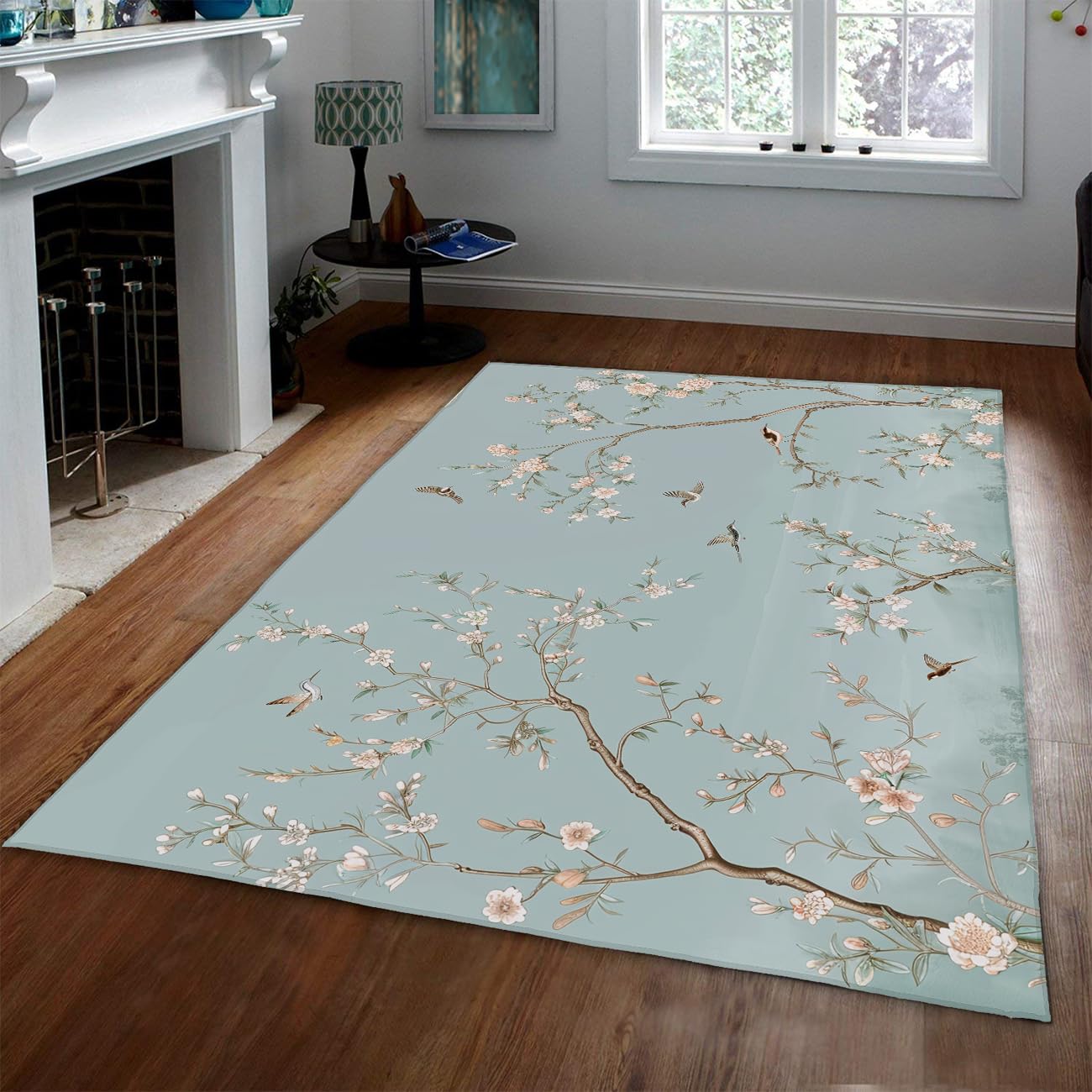 Grandes moquettes et tapis lavables 80x150cm motif fleurs roses