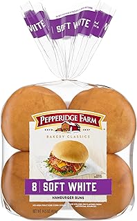 Pepperidge Farm Soft White Hamburger Buns, 8-Pack Bag