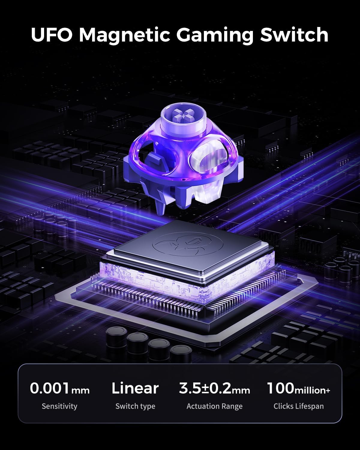 GravaStar Mercury V60 Pro 60% klawiatura do gier z efektem Hall, układ QWERTZ, częstotliwość 8000Hz, klawiatura z szybkim spustem, 0,005mm RT, magnetyczne przełączniki, SnapKey, aluminiowe CNC
