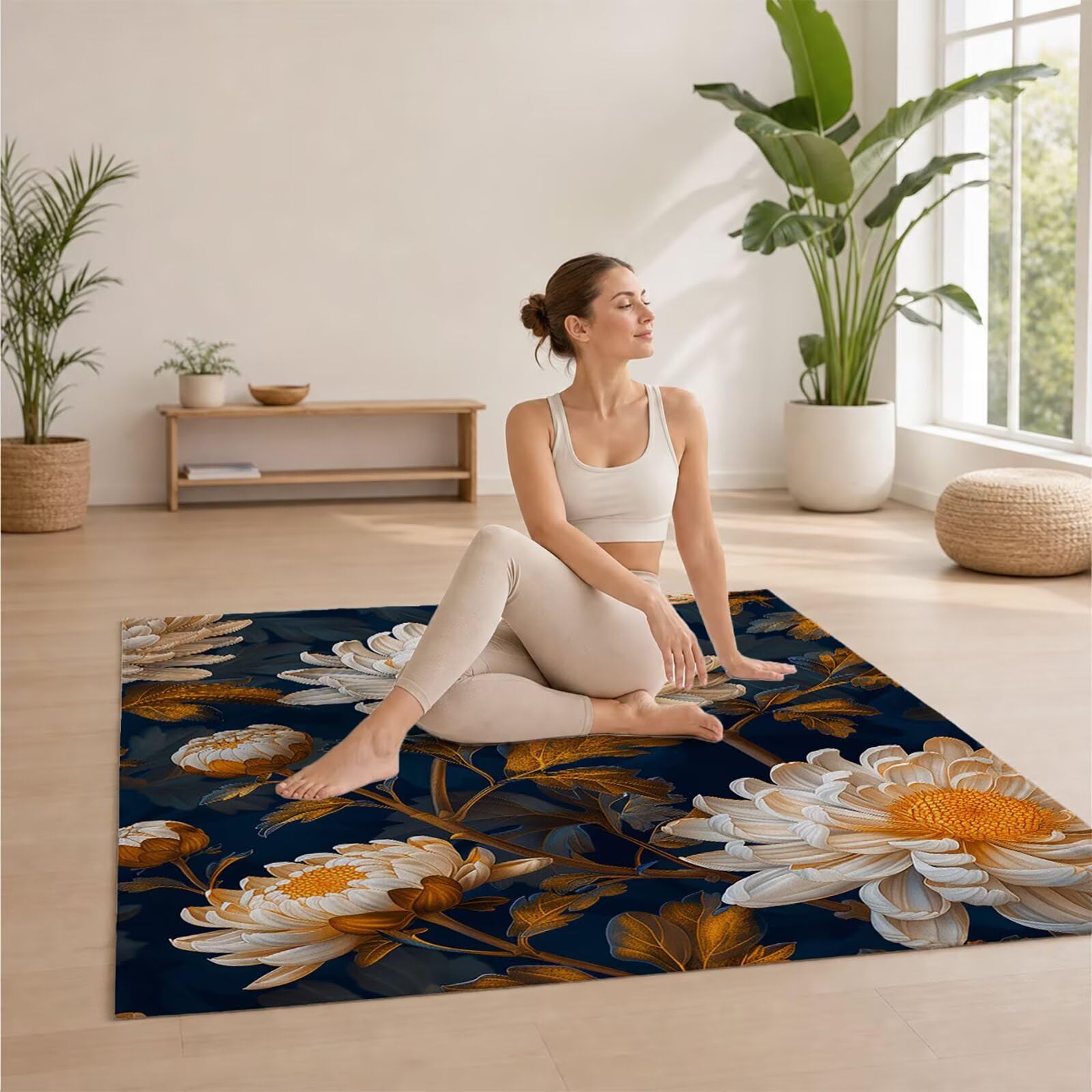 Flor Toalla Playa 220 x 160 Resistente a la Arena Secado rápido Ligero, Toalla Playa Grande 160x220cm Suave Cómodo como Gym Yoga Sauna Toallas Baño Grandes Exterior Travel Essentials Blanco XTLS-2165