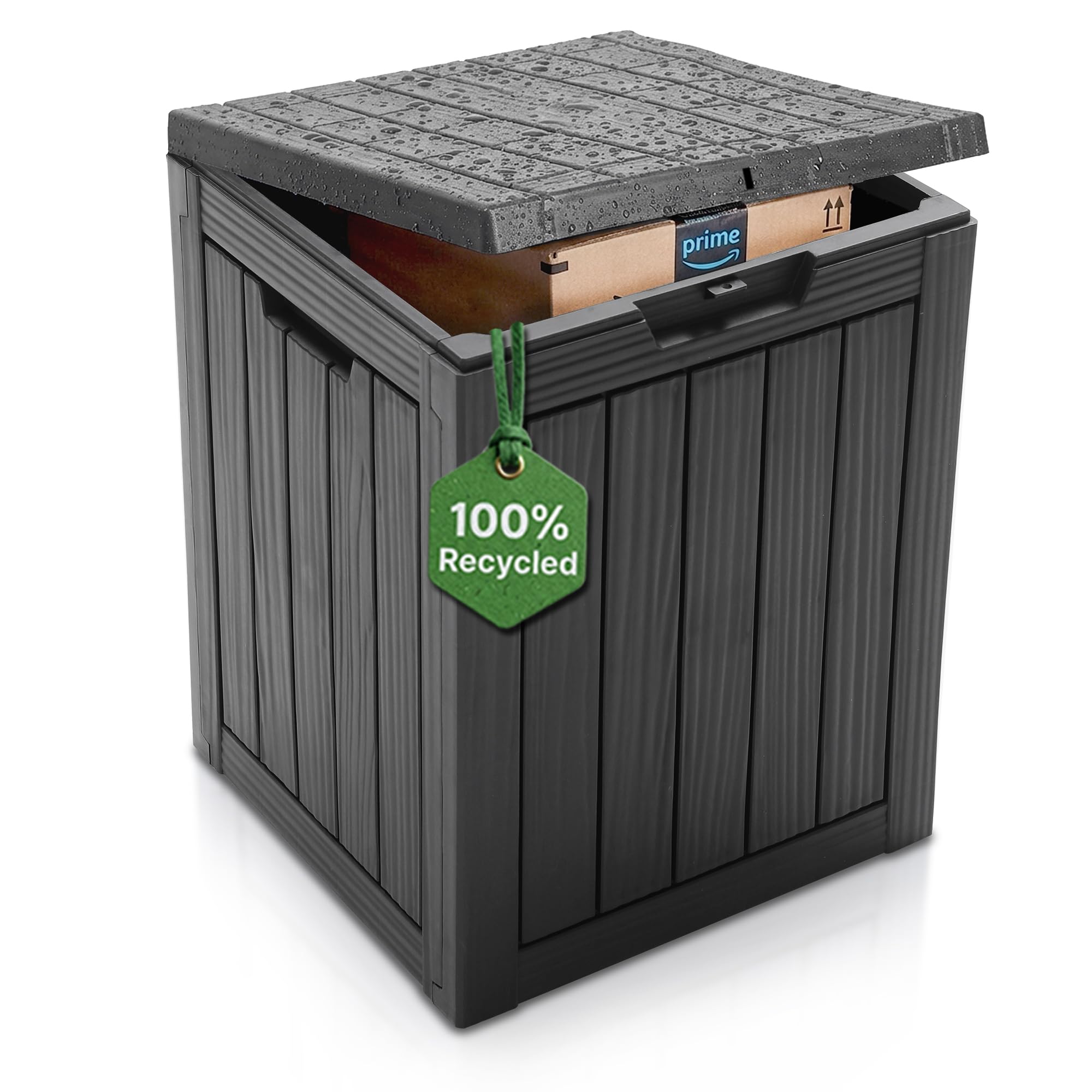 Olsen & Smith 113L Tall Garden Storage Box Seat - Outdoor Patio Deck Chest — image 1