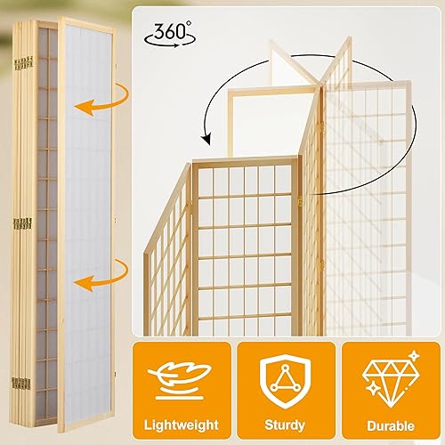Miniatura 6 de Divisor para separación de habitaciones, separadores de habitación de 8 paneles, separadores de habitación japoneses, pantalla Shoji, pantalla