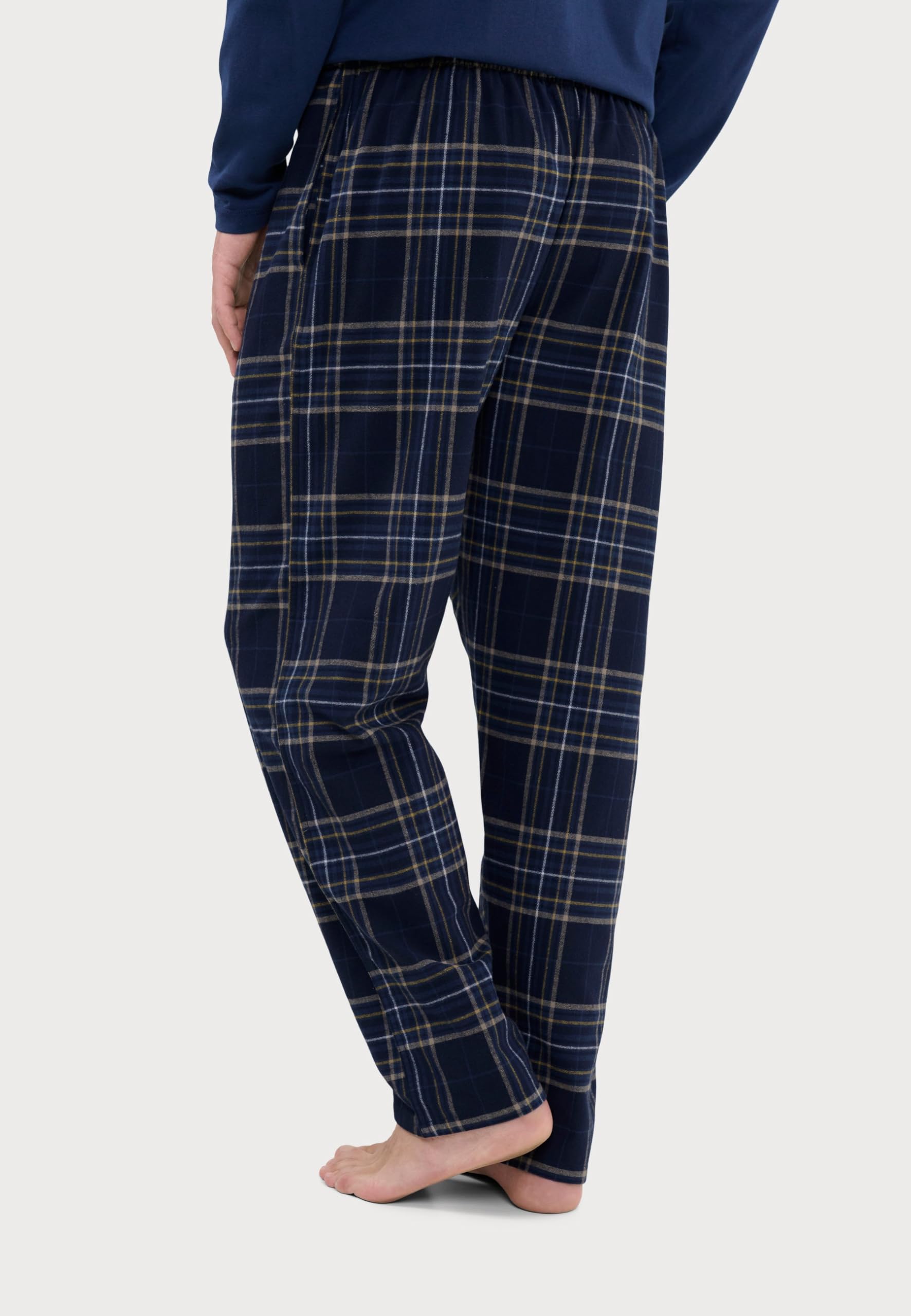 El Búho Nocturno Pantalón Pijama Hombre Largo - Algodón 100% Franela Invierno o Mezcla Tela Otoño - Bolsillos Bragueta Abierta Parte Abajo Sueltos Ropa Dormir