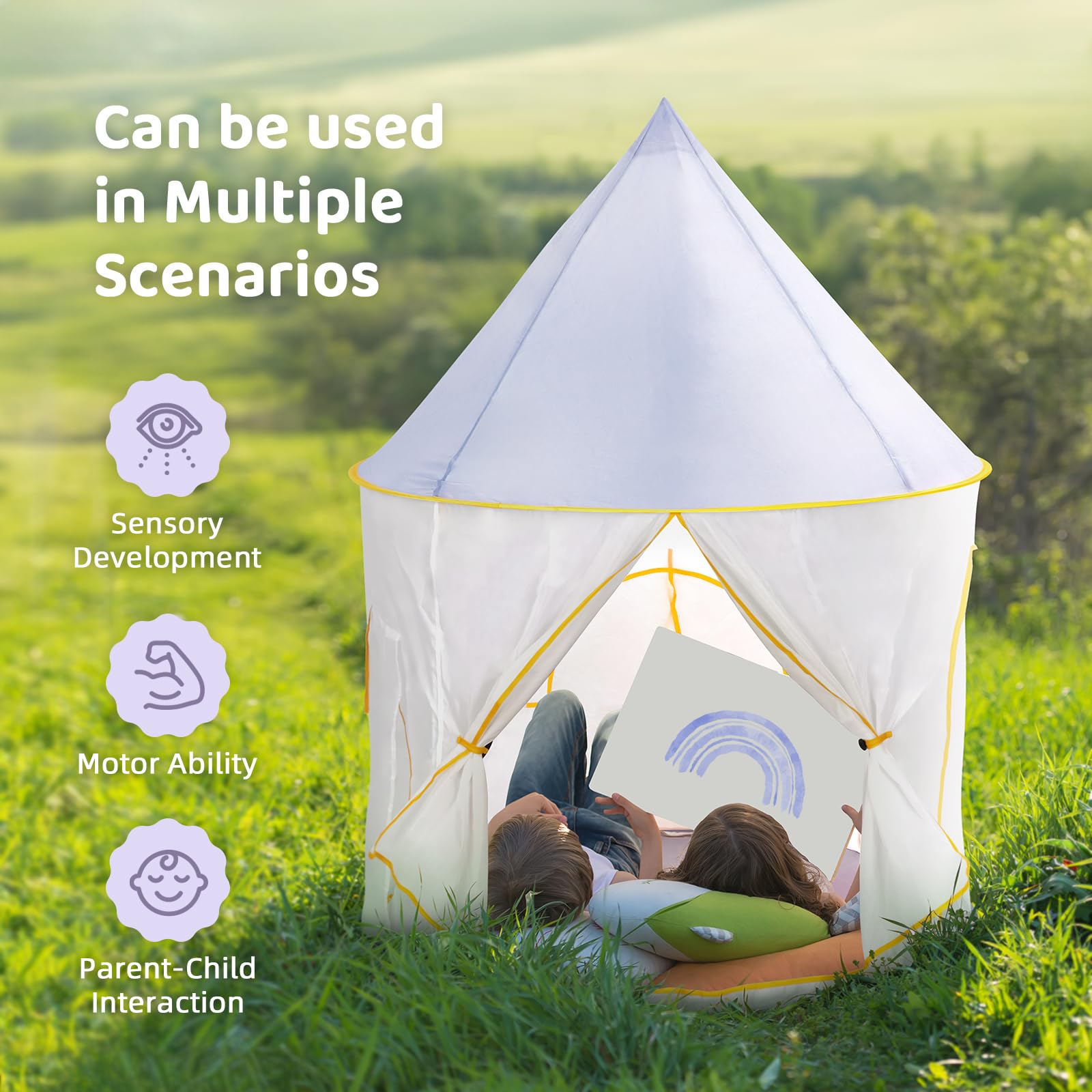 OOOK 5 PCS Play Tent with Tunnel and Ball Pit for Kids, Foldable Pop Up Tents Kids, Indoor & Outdoor Playground with Crawling Toys - Image 6