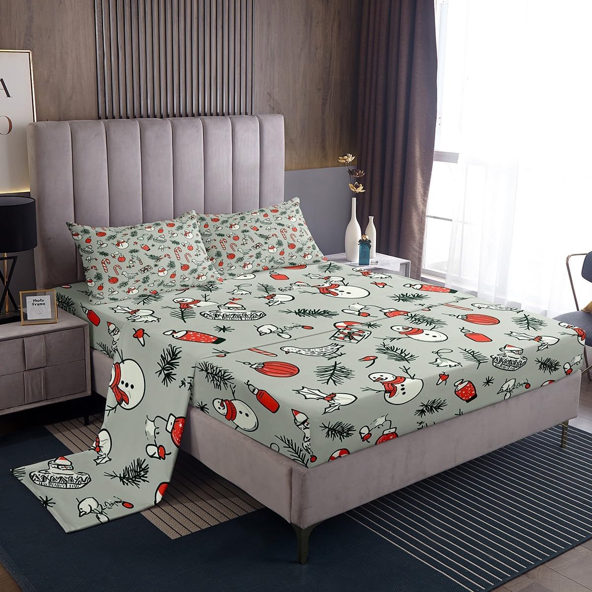 Butterfly Sheet Sets, Monkey Hummingbird Fitted Sheet King Size for Kids Boys Girls Teens, Tropical Palm Tree Leaves Branches Bed Sheet, Jungle Cartoon Animals Theme Flat Sheet with Deep Pocket