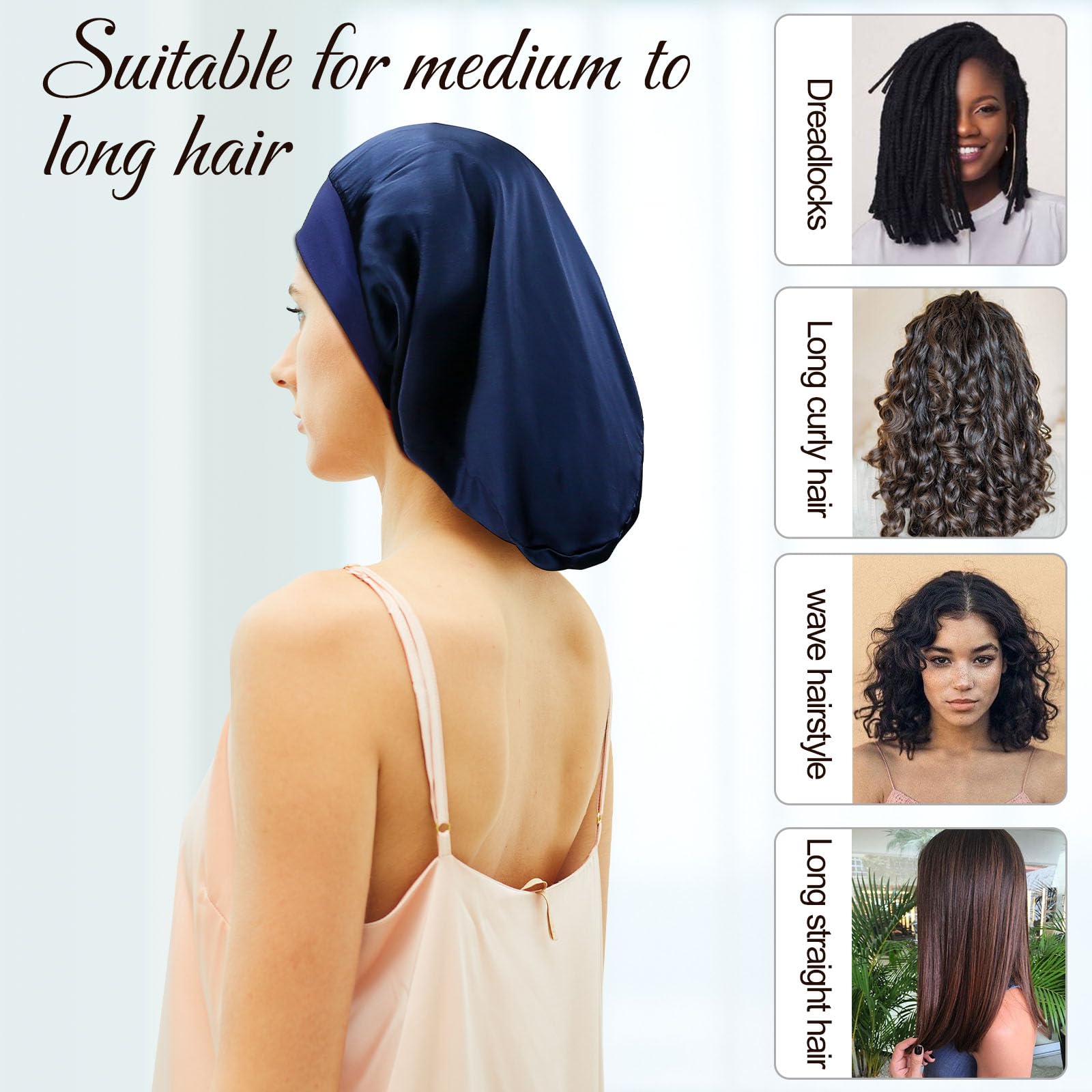 Protezione Capelli Cappello Di Seta Notte Per Capelli Ricci