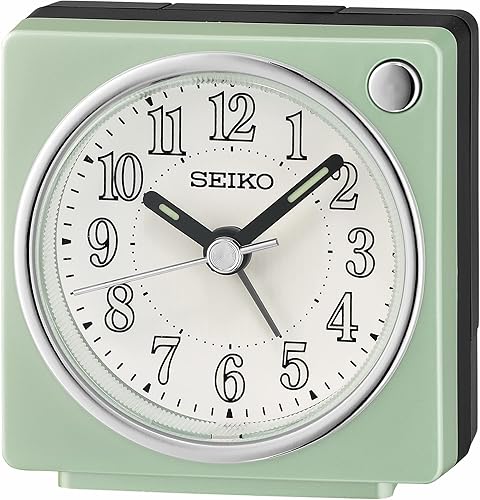 Seiko Fuji II - Reloj despertador para mesita de noche, color verde perla