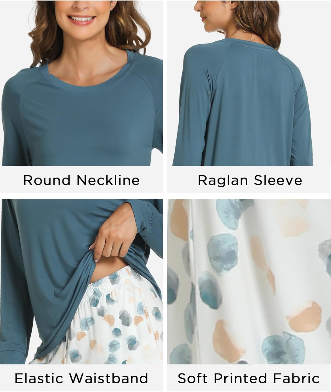 GYS Women's Pajama Sets Long Sleeve Sleepwear Comfy 2 Piece Ladies Pj Sleep Set, Viscose Made from Bamboo - Image 4