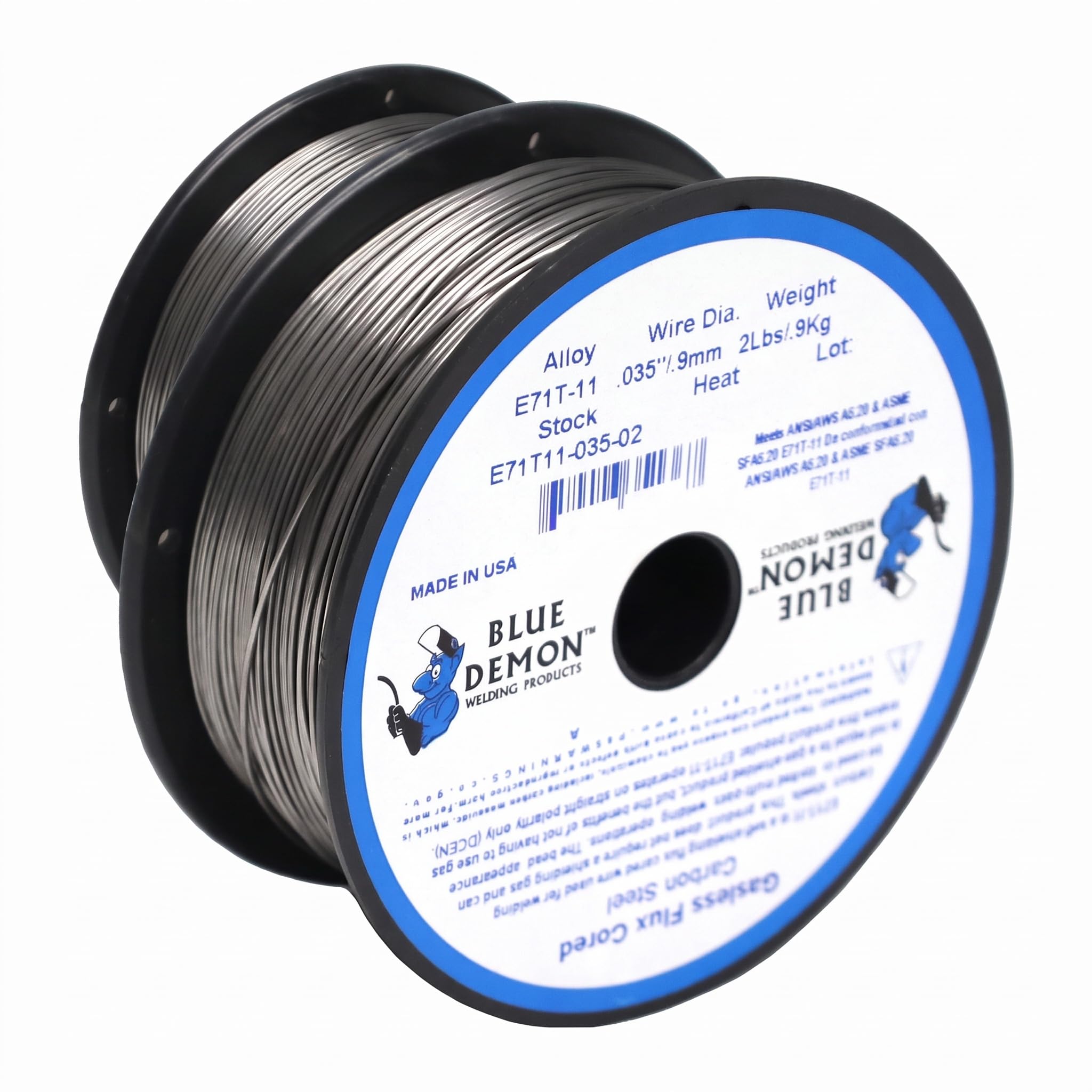 Blue Demon E71T-11 X .035 X 2LB Spool gasless Flux core Welding Wire (Pack of 2)