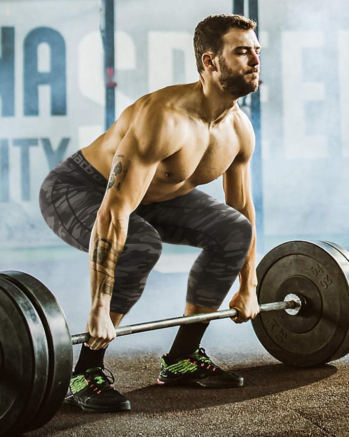 Roadbox 2 Pack Men's 3/4 Compression Pants, Athletic Basketball Workout Tights Leggings, Sport Running Spandex Base Layer - Image 3