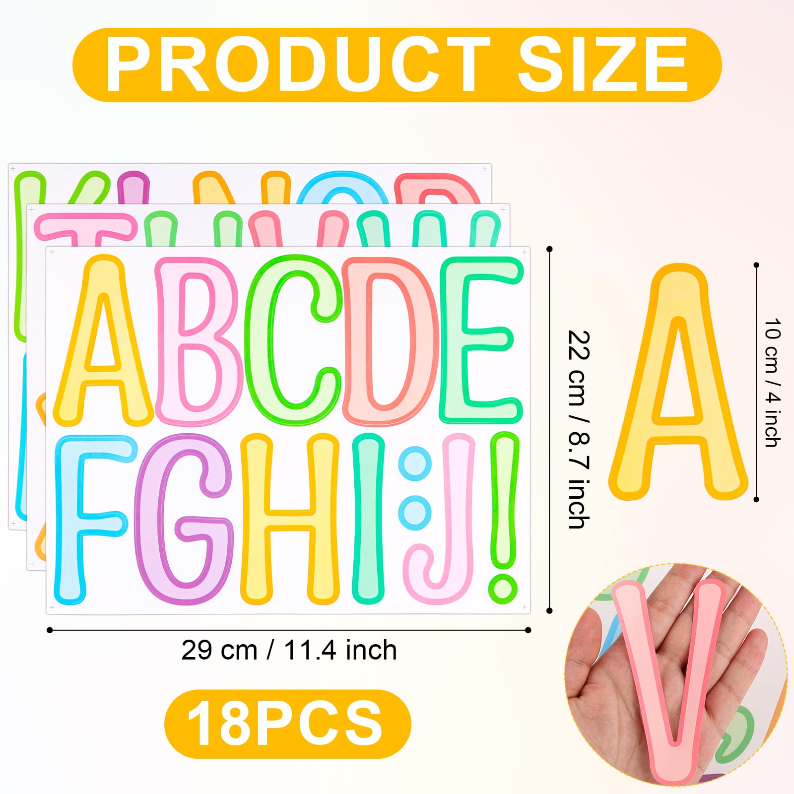 Adesivi Lettere Maiuscole 10cm | 18 Fogli Vinile Impermeabile | Rosso | Per Decorazioni Esterne - Foto 4