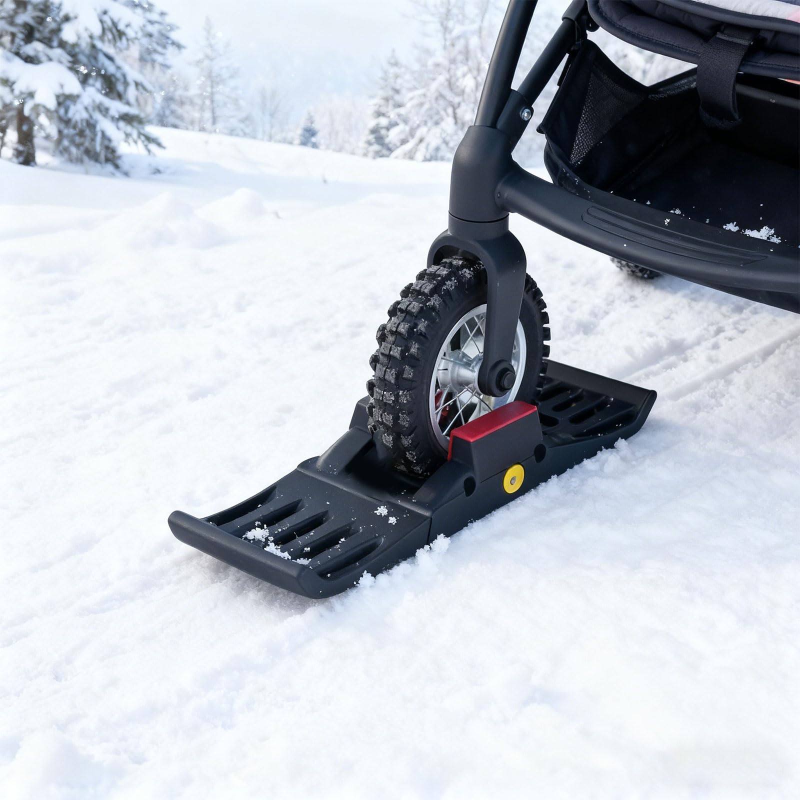 Adattatore per passeggini da 58 mm | Adattatore da sci per sedia a rotelle, 1,4 kg, costruzione leggera, attività invernale sicura, configurazioni, durata