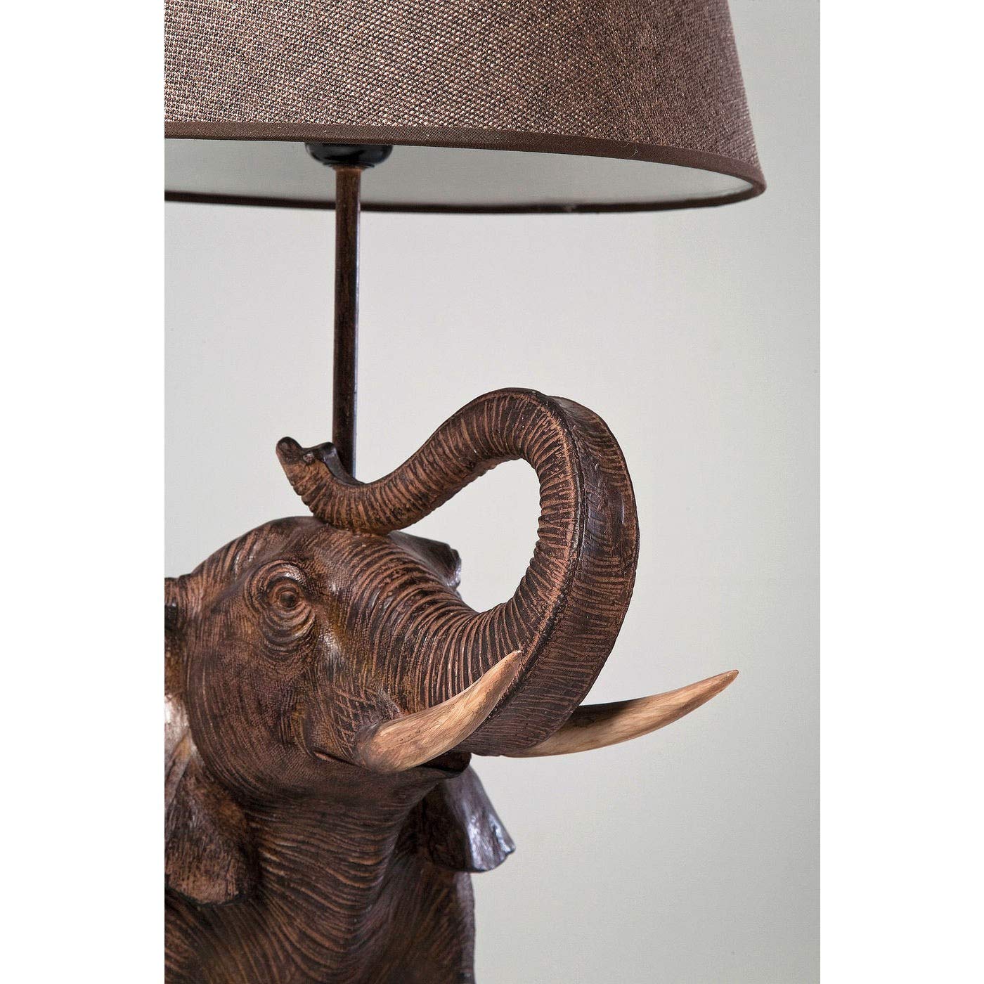 Kare Design Tischlampe Animal Elephant Safari Braun, Tischleuchte, Elefant, Tiermotiv, Dekoleuchte, Schreibtischlampe Kinder, Nachttischlampe, Leuchtmittel nicht inklusive 74x52x33 cm (H/B/T)
