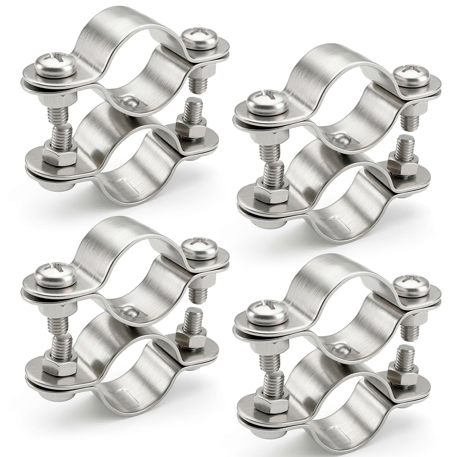 Doppeldraht-Schlauchschellen 5 Stück – Edelstahl 201, Verstellbar 36–40 Mm, Für Wasserleitungen Und Gummischläuche