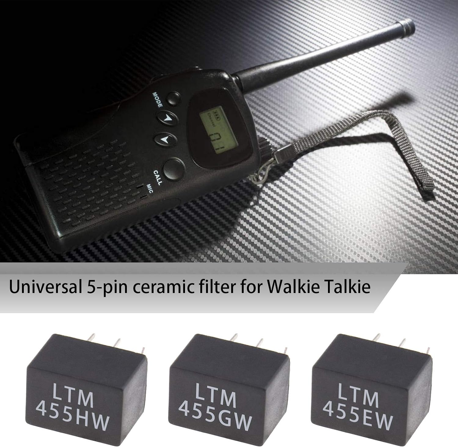 EMSea Ceramic Filters with 3 & 2 Layout Pins LTM455HW LTM455EW LTM455GW 455kHz Universal for Walkie-Talkie Pack of 6 - Image 3