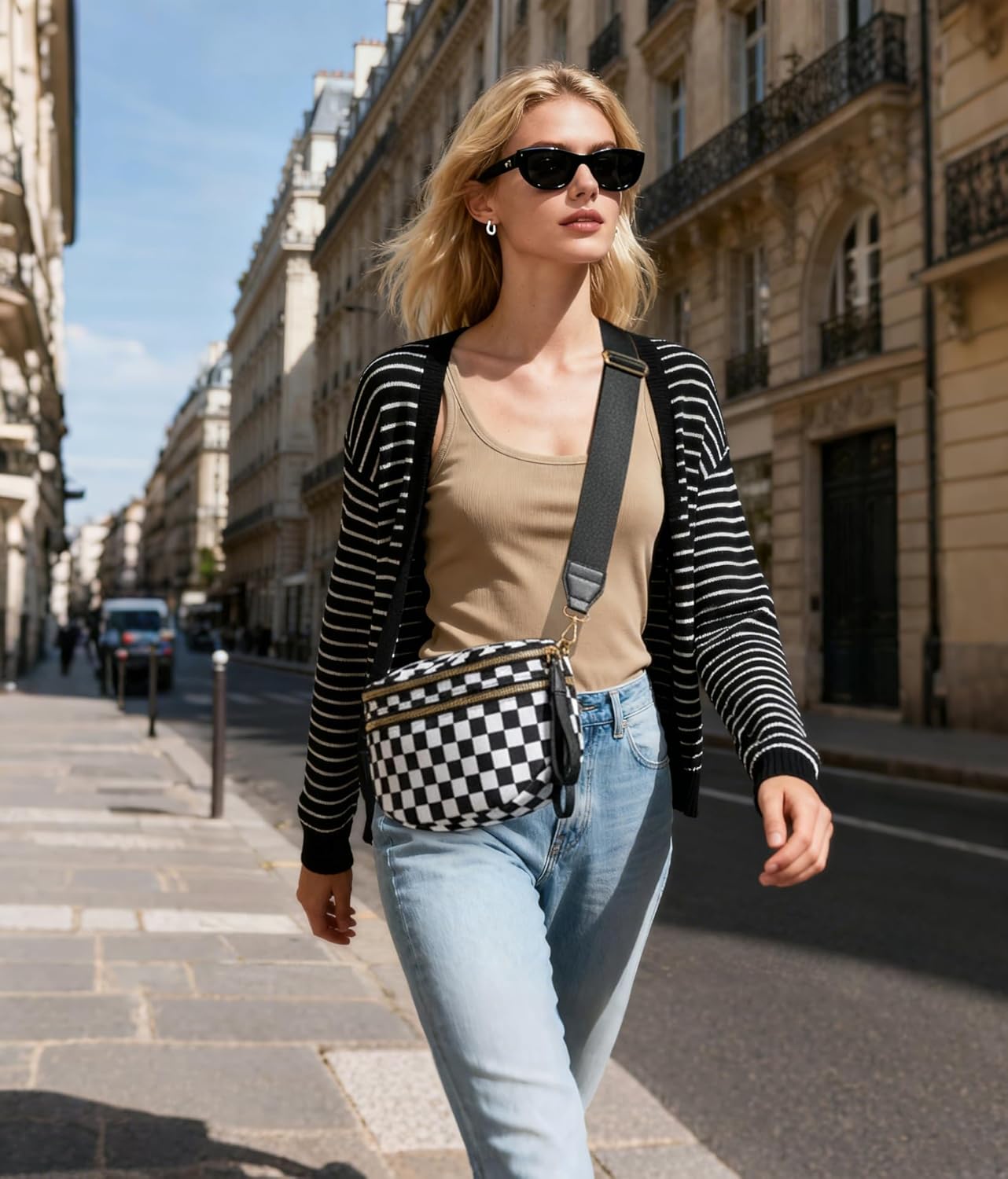 Bum Bag Crossbody Bag for Women | Spacious Bum Bags | Nylon Crossbody Fanny Packs | Purse Belt Purse for Travel Running, Fashion Holiday Gifts - Image 2