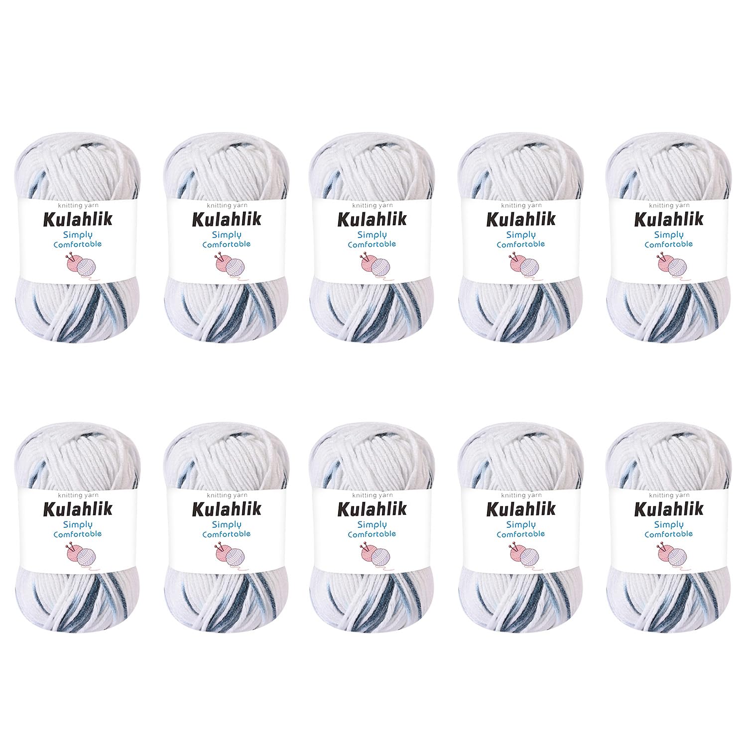 250g(5x50g) Acrylic Yarn for Crochet/Knitting, Colorful Gradient Yarn Thread, 5 Rolls Skeins, Perfect for Any Knitting Crochet and Crafts Mini Project — view 40