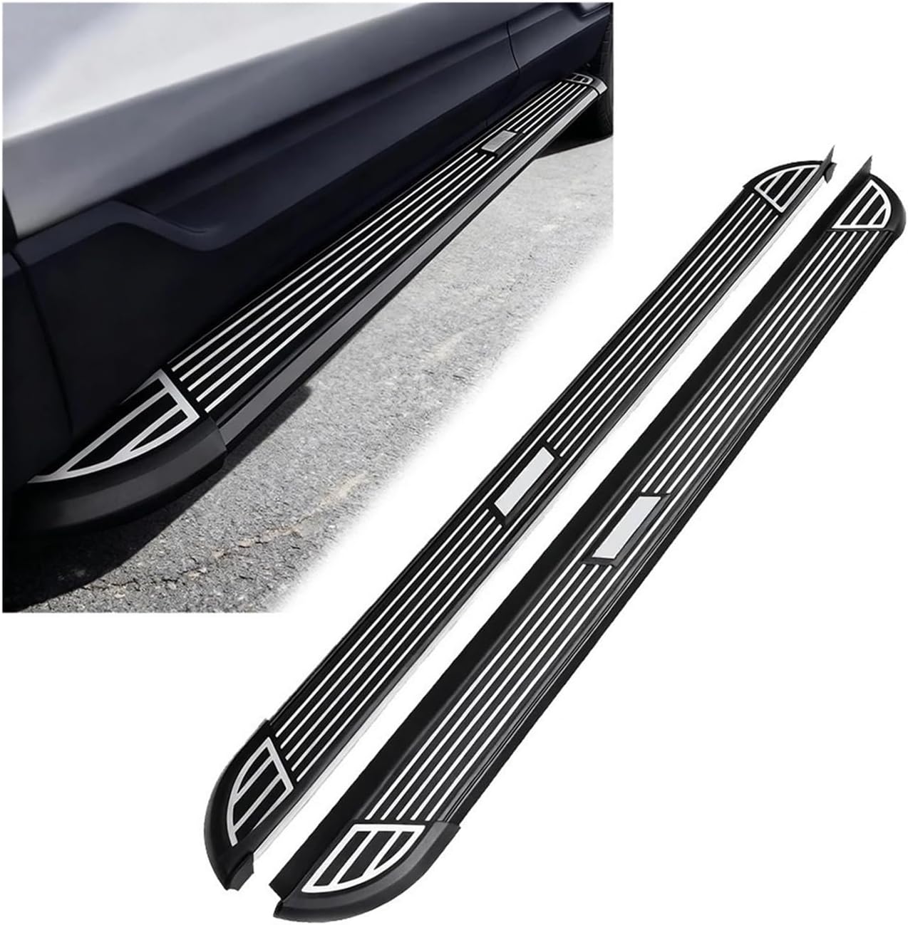2pcs Compatible with Ford ecosport 2013-2020 Running Boards Side Steps Nerf Bar Aluminium (with Brackets)