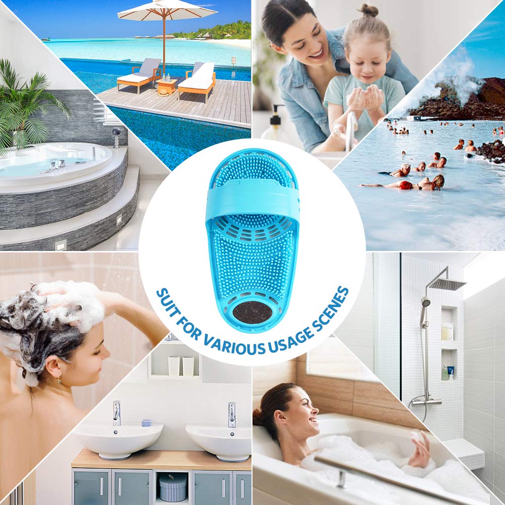 meidong Silicone Shower Foot Scrubber Personal Foot Massage and Cleaning, Non-slip Foot Scrubber for Men and Women (1PCS Blue) : Beauty & Personal Care