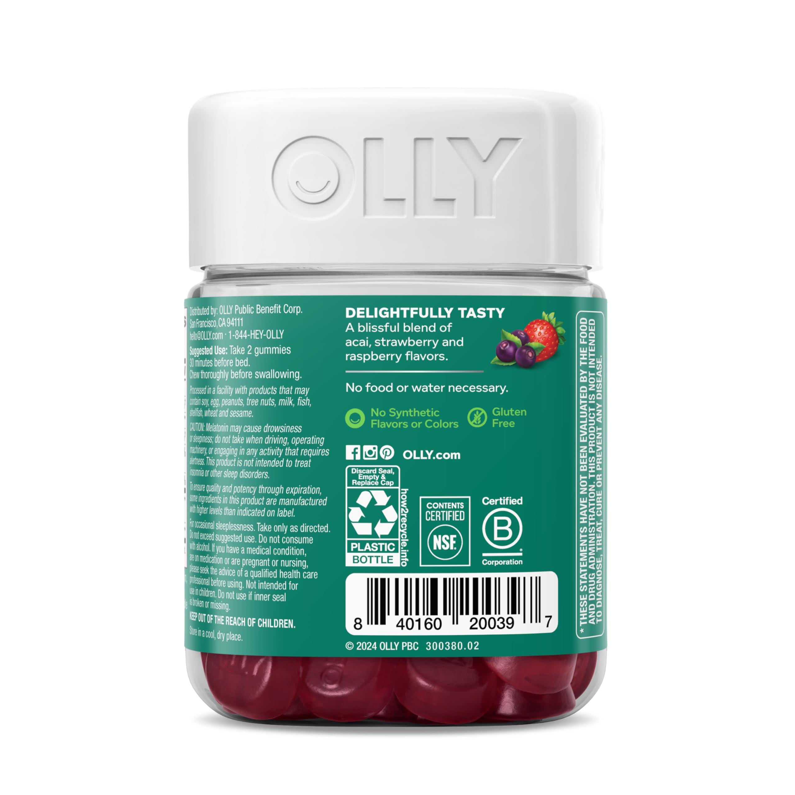 OLLY Muscle Recovery Sleep Gummy Supplement, Tart Cherry - 40 Count — Amazon image 9
