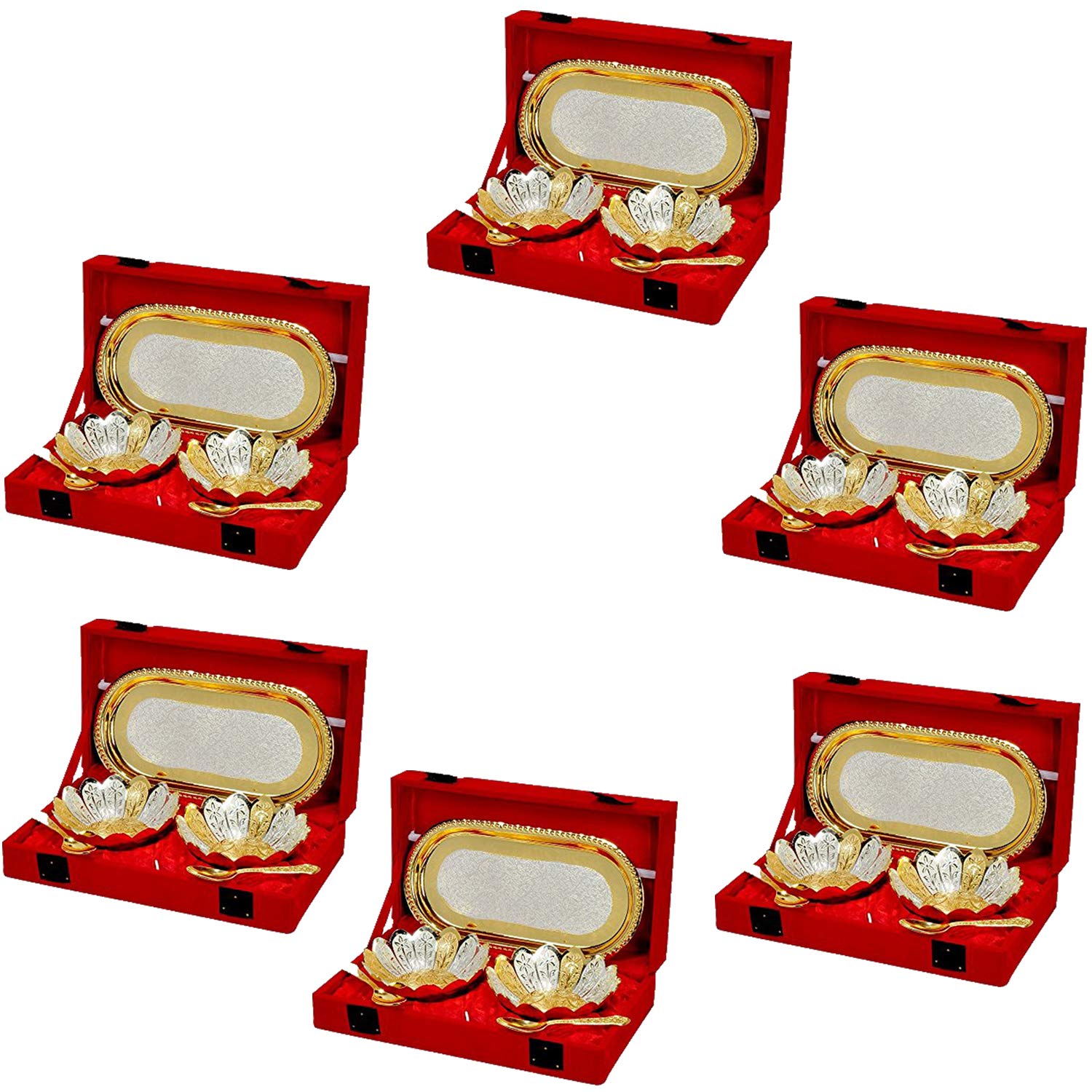 Brass Silver Bowl Gift Set (Multicolour)