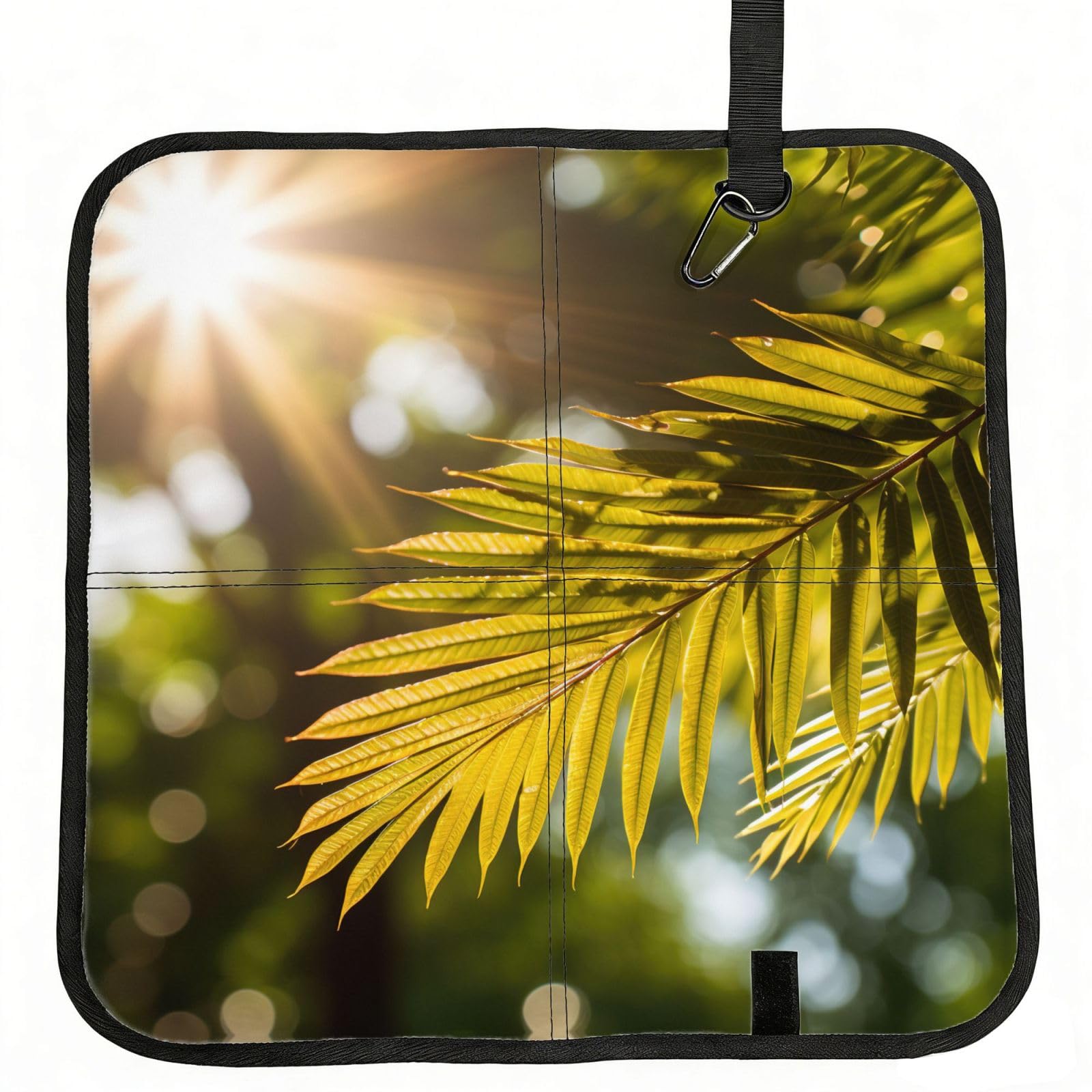 YGLHBDPBF palm leaves Print Camping seat cushion,Foldable Sitting Pads,Save Backpack Space for Hiking