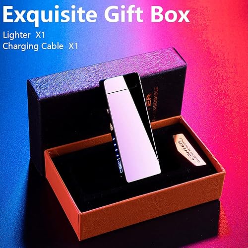 Miniatura 6 de SKRFIRE Encendedor eléctrico recargable de doble arco USB a prueba de viento con indicador de batería LED para velas, fuegos artificiales, barbacoa