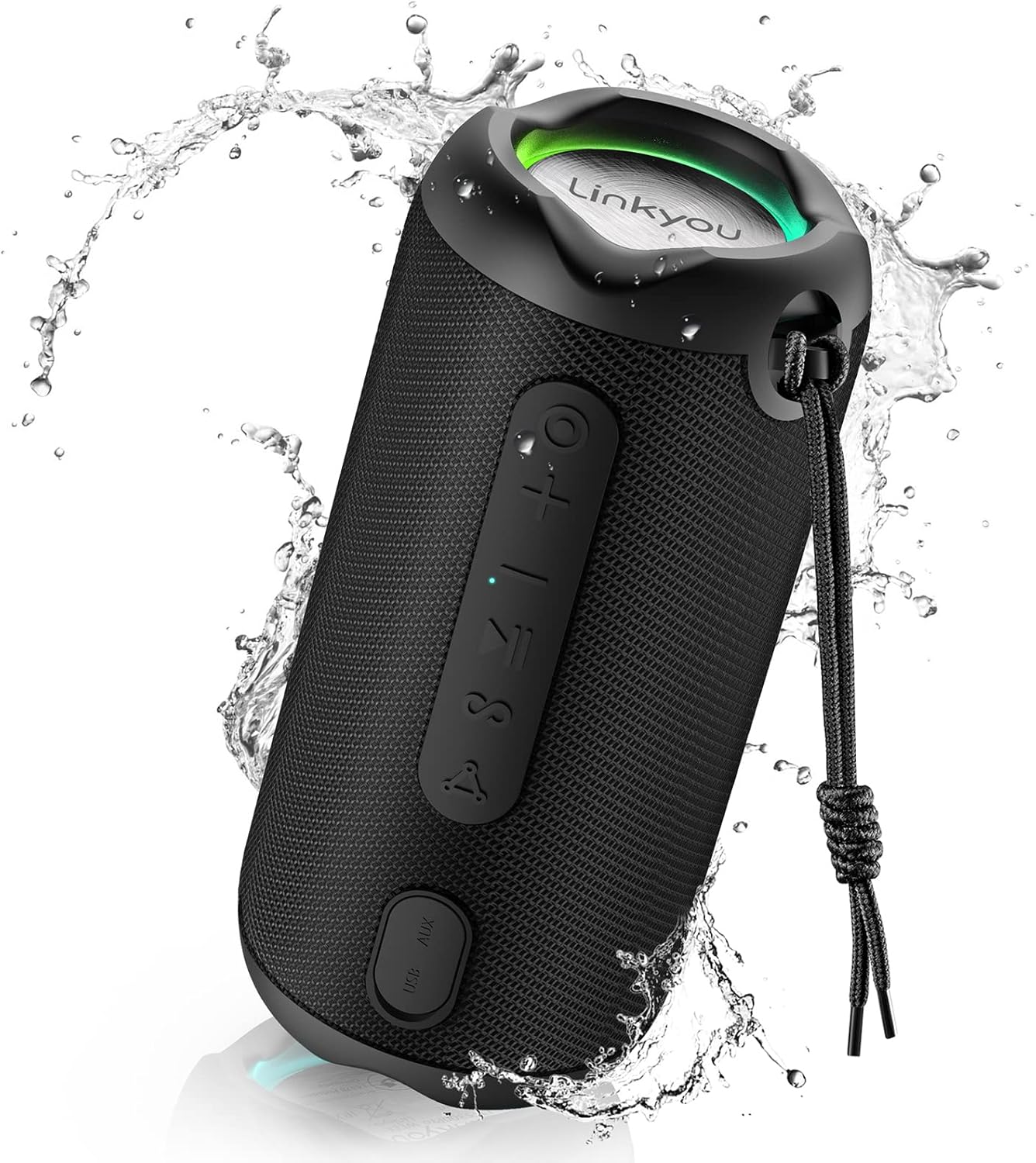 Linkyou Portable Bluetooth Speaker Upgrade 30W Wireless Stereo Sound Speakers with RGB Light