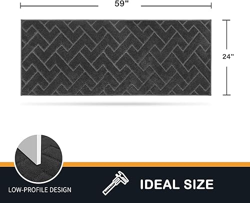 Miniatura 2 de PURRUGS - Tapete que atrapa la suciedad, antideslizante y lavable a máquina, 24 x 59 pulgadas, para puerta de entrada y trasera, muy absorbente,
