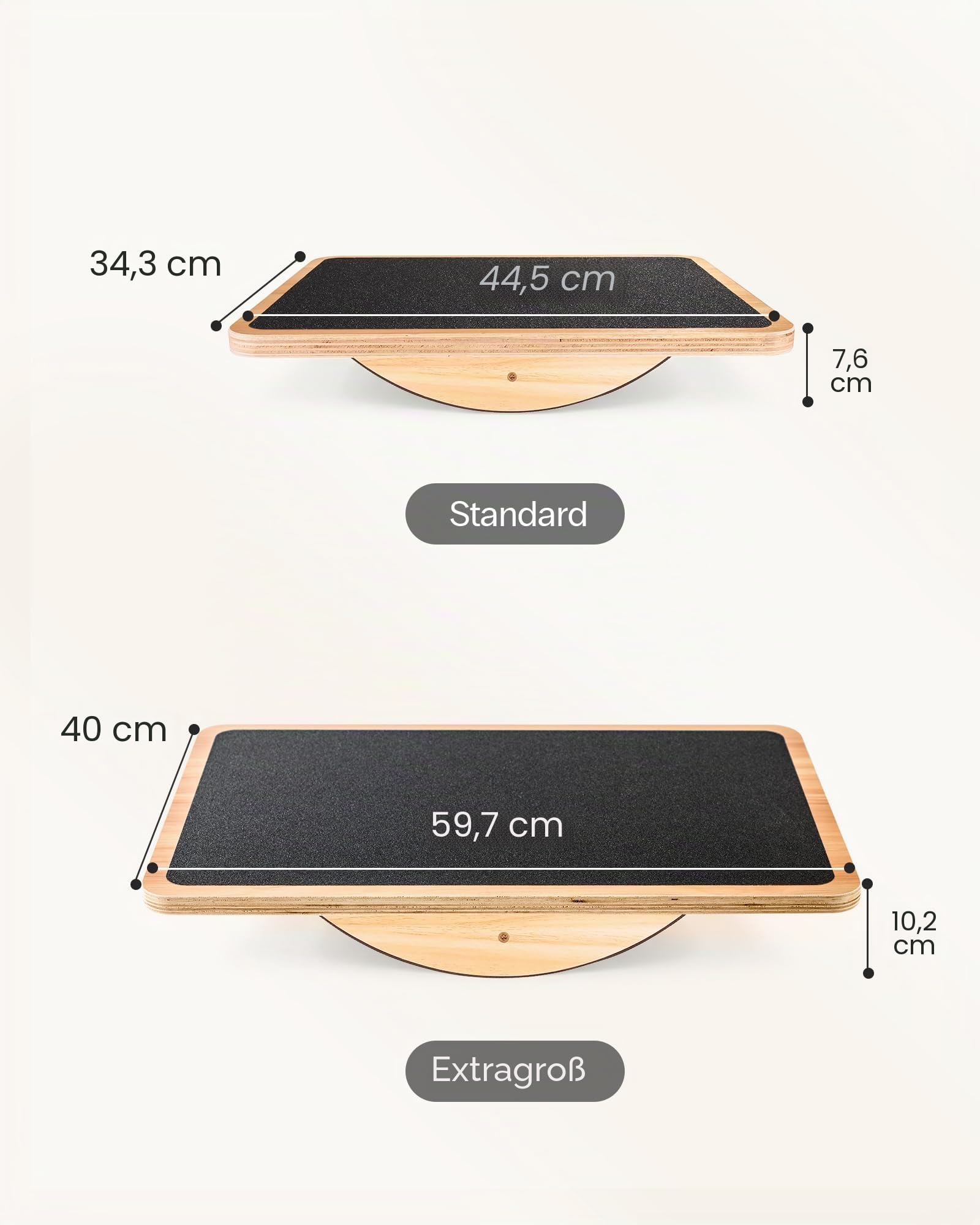 StrongTek Professional Wooden Balance Board, Rocker Board, Wood Standing Desk Accessory, Balancing Board for Under Desk, Anti Slip Roller, Core Strength, Stability, Office Balance Boards