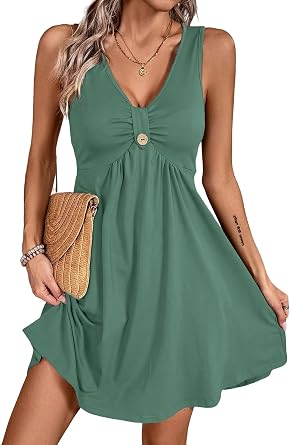 Acelitt Womens Casual Summer Sleeveless Dress, S-XXL