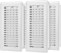 HQZHQZ 4x10 Floor Register Vents 4-Pack, Heavy Duty Steel Adjustable Air Flow Covers, Walkable Rust-Resistant Grates for Home - White