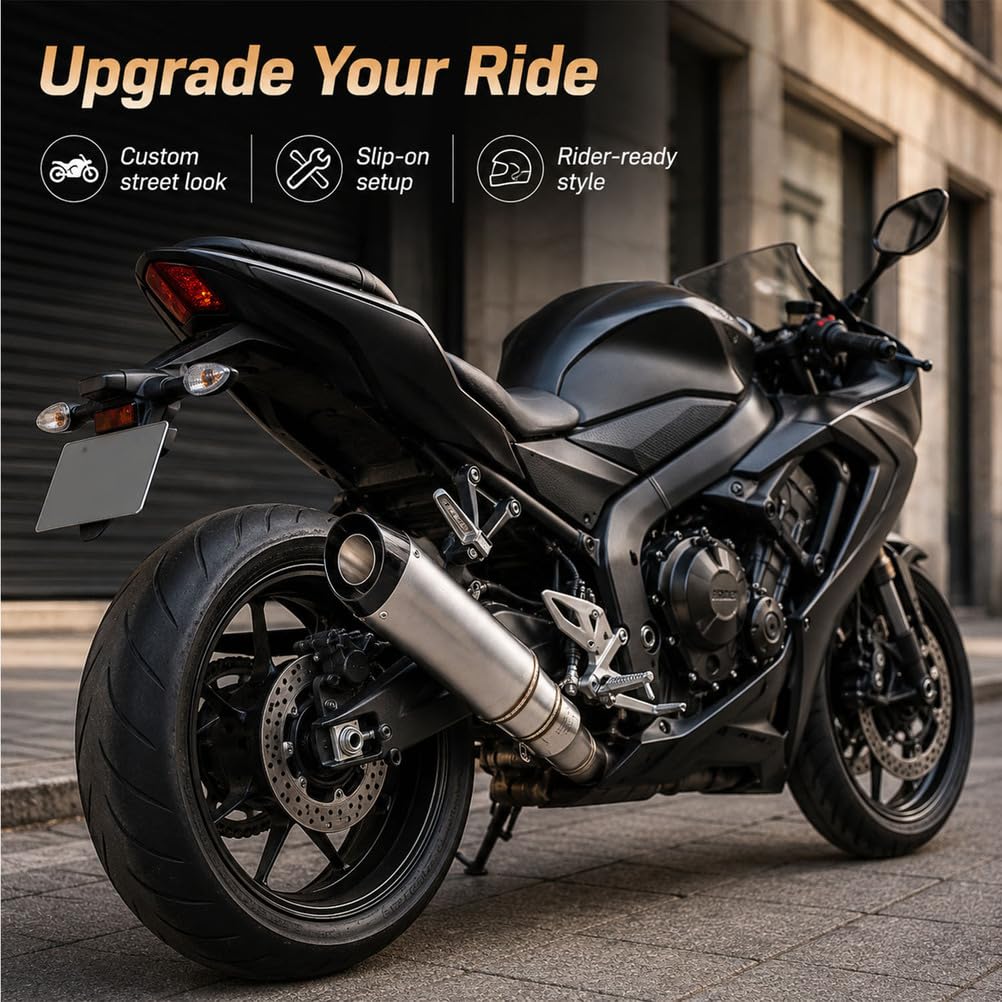 Tłumik Wydechu Motocyklowy Slip-On 51 mm Efekt Tytanu