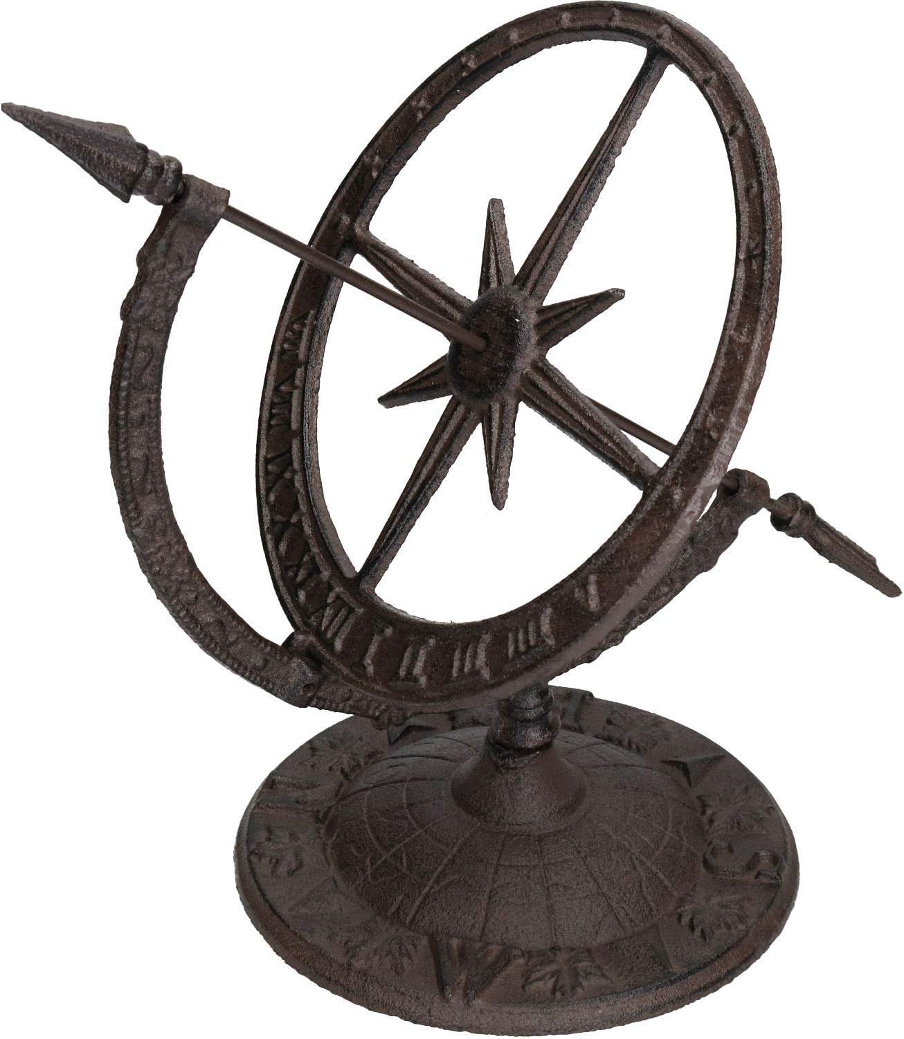 Armillary Sundial Ornament Cast Iron Garden Feature Statue Clock Metal Compass